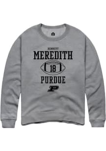 Bennett Meredith Rally Mens Graphite Purdue Boilermakers NIL Sport Icon Crew Sweatshirt