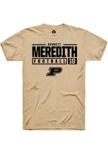 Bennett Meredith Gold Purdue Boilermakers NIL Stacked Box Short Sleeve T Shirt