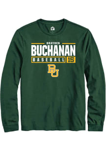 Brayden Buchanan  Baylor Bears Green Rally NIL Stacked Box Long Sleeve T Shirt