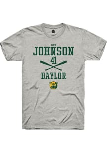 Jack Johnson  Baylor Bears Ash Rally NIL Sport Icon Short Sleeve T Shirt