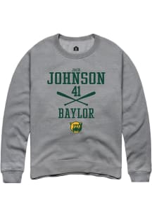 Jack Johnson  Rally Baylor Bears Mens Grey NIL Sport Icon Long Sleeve Crew Sweatshirt