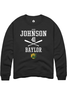 Jack Johnson  Rally Baylor Bears Mens Black NIL Sport Icon Long Sleeve Crew Sweatshirt