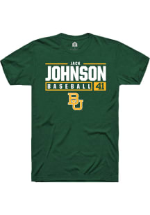 Jack Johnson  Baylor Bears Green Rally NIL Stacked Box Short Sleeve T Shirt