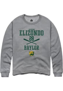 Jackson Elizondo  Rally Baylor Bears Mens Grey NIL Sport Icon Long Sleeve Crew Sweatshirt