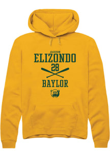 Jackson Elizondo  Rally Baylor Bears Mens Gold NIL Sport Icon Long Sleeve Hoodie