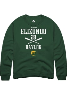 Jackson Elizondo  Rally Baylor Bears Mens Green NIL Sport Icon Long Sleeve Crew Sweatshirt