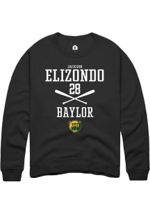 Jackson Elizondo  Rally Baylor Bears Mens Black NIL Sport Icon Long Sleeve Crew Sweatshirt