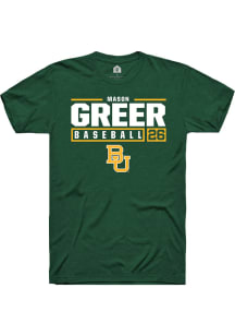 Mason Greer  Baylor Bears Green Rally NIL Stacked Box Short Sleeve T Shirt