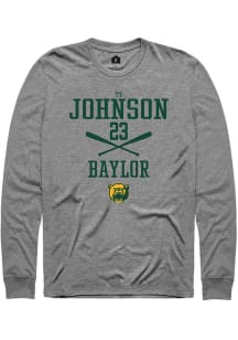 Ty Johnson  Baylor Bears Grey Rally NIL Sport Icon Long Sleeve T Shirt