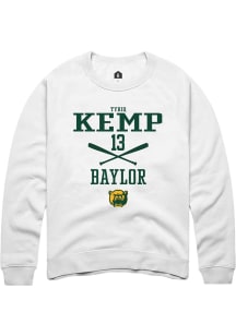 Tyriq Kemp  Rally Baylor Bears Mens White NIL Sport Icon Long Sleeve Crew Sweatshirt