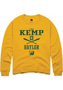 Tyriq Kemp  Rally Baylor Bears Mens Gold NIL Sport Icon Long Sleeve Crew Sweatshirt