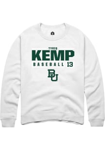 Tyriq Kemp  Rally Baylor Bears Mens White NIL Stacked Box Long Sleeve Crew Sweatshirt