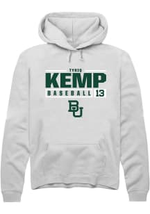 Tyriq Kemp  Rally Baylor Bears Mens White NIL Stacked Box Long Sleeve Hoodie