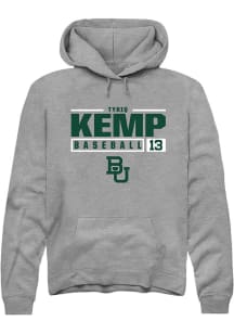 Tyriq Kemp  Rally Baylor Bears Mens Graphite NIL Stacked Box Long Sleeve Hoodie