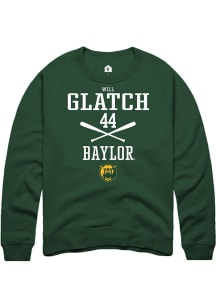 Will Glatch  Rally Baylor Bears Mens Green NIL Sport Icon Long Sleeve Crew Sweatshirt
