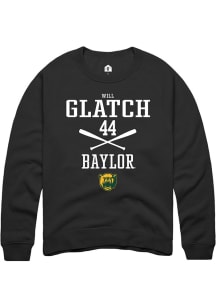 Will Glatch  Rally Baylor Bears Mens Black NIL Sport Icon Long Sleeve Crew Sweatshirt