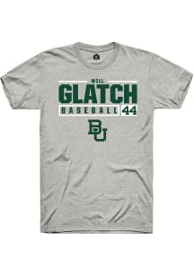Will Glatch  Baylor Bears Ash Rally NIL Stacked Box Short Sleeve T Shirt