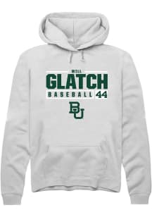 Will Glatch  Rally Baylor Bears Mens White NIL Stacked Box Long Sleeve Hoodie