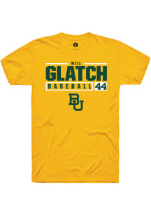 Will Glatch  Baylor Bears Gold Rally NIL Stacked Box Short Sleeve T Shirt