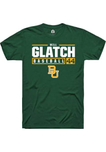 Will Glatch  Baylor Bears Green Rally NIL Stacked Box Short Sleeve T Shirt