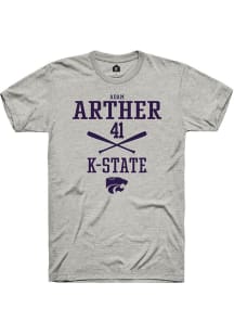 Adam Arther  K-State Wildcats Ash Rally NIL Sport Icon Short Sleeve T Shirt