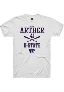 Adam Arther  K-State Wildcats White Rally NIL Sport Icon Short Sleeve T Shirt