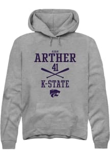 Adam Arther Rally Mens Graphite K-State Wildcats NIL Sport Icon Hooded Sweatshirt