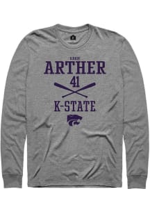 Adam Arther  K-State Wildcats Graphite Rally NIL Sport Icon Long Sleeve T Shirt