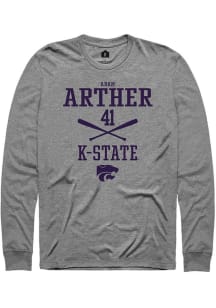 Adam Arther  K-State Wildcats Graphite Rally NIL Sport Icon Long Sleeve T Shirt