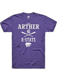 Adam Arther  K-State Wildcats Purple Rally NIL Sport Icon Short Sleeve T Shirt