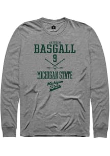 Matthew Basgall Rally Mens Graphite Michigan State Spartans NIL Sport Icon Tee