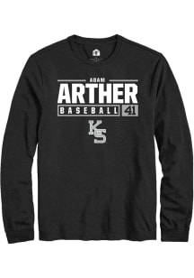 Adam Arther  K-State Wildcats Black Rally NIL Stacked Box Long Sleeve T Shirt