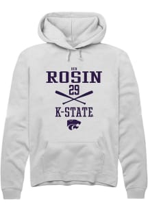 Ben Rosin  Rally K-State Wildcats Mens White NIL Sport Icon Long Sleeve Hoodie