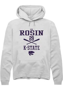 Ben Rosin Rally Mens White K-State Wildcats NIL Sport Icon Hooded Sweatshirt