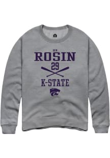 Ben Rosin  Rally K-State Wildcats Mens Graphite NIL Sport Icon Long Sleeve Crew Sweatshirt