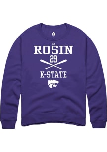 Ben Rosin  Rally K-State Wildcats Mens Purple NIL Sport Icon Long Sleeve Crew Sweatshirt