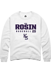 Ben Rosin  Rally K-State Wildcats Mens White NIL Stacked Box Long Sleeve Crew Sweatshirt