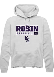 Ben Rosin  Rally K-State Wildcats Mens White NIL Stacked Box Long Sleeve Hoodie