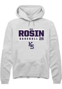 Ben Rosin  Rally K-State Wildcats Mens White NIL Stacked Box Long Sleeve Hoodie