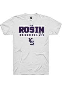 Ben Rosin White K-State Wildcats NIL Stacked Box Short Sleeve T Shirt