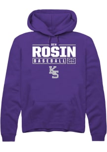 Ben Rosin  Rally K-State Wildcats Mens Purple NIL Stacked Box Long Sleeve Hoodie