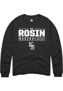 Ben Rosin  Rally K-State Wildcats Mens Black NIL Stacked Box Long Sleeve Crew Sweatshirt