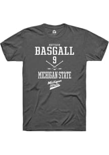 Matthew Basgall Dark Grey Michigan State Spartans NIL Sport Icon Short Sleeve T Shirt