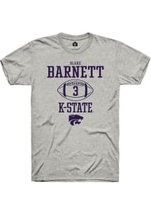 Blake Barnett  K-State Wildcats Ash Rally NIL Sport Icon Short Sleeve T Shirt