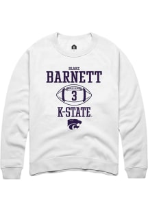 Blake Barnett  Rally K-State Wildcats Mens White NIL Sport Icon Long Sleeve Crew Sweatshirt