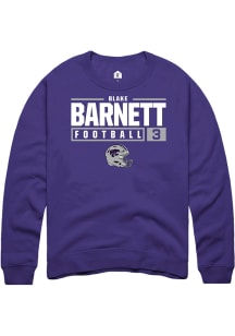 Blake Barnett  Rally K-State Wildcats Mens Purple NIL Stacked Box Long Sleeve Crew Sweatshirt