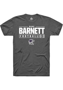 Blake Barnett  K-State Wildcats Dark Grey Rally NIL Stacked Box Short Sleeve T Shirt