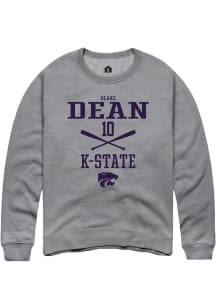 Blake Dean  Rally K-State Wildcats Mens Graphite NIL Sport Icon Long Sleeve Crew Sweatshirt