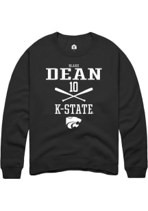 Blake Dean  Rally K-State Wildcats Mens Black NIL Sport Icon Long Sleeve Crew Sweatshirt