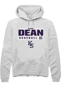 Blake Dean  Rally K-State Wildcats Mens White NIL Stacked Box Long Sleeve Hoodie